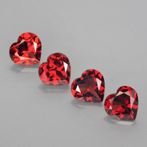 5.20 ct Red Almandine Garnet Gemstone, Almandine Garnet Gem in Heart Facet Shape for Sale.