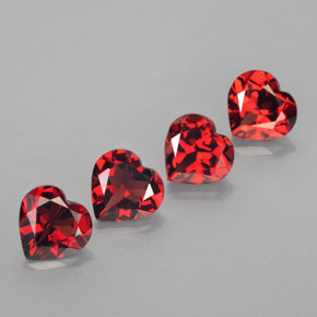 5.20 ct Red Almandine Garnet Stone, Natural Almandine Garnet in Heart Facet Shape for Sale