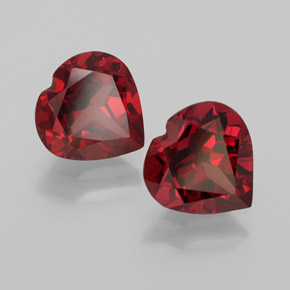 2.84 ct Red Almandine Garnet Stone, Natural Almandine Garnet in Heart Facet Shape for Sale