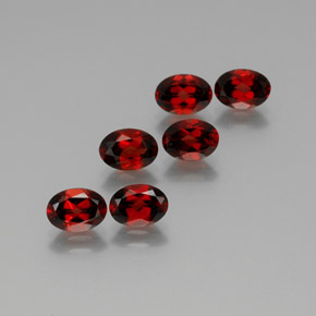5.88 ctw Red Almandine Garnet Gemstones, Almandine Garnet Gems in Oval Facet Shape for Sale.
