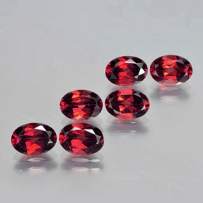 5.79 ct Red Almandine Garnet Stone, Natural Almandine Garnet in Oval Facet Shape for Sale