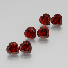 9.63 ctw Red Almandine Garnet Gemstones, Almandine Garnet Gems in Heart Facet Shape for Sale.
