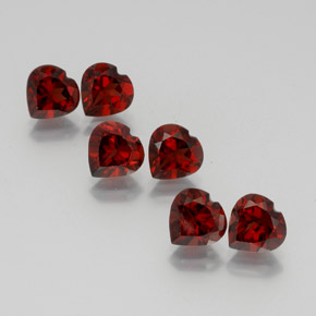 9.63 ctw Red Almandine Garnet Stones, Natural Almandine Garnet in Heart Facet Shape for Sale
