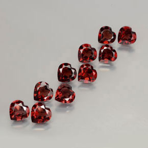 12.62 ctw Red Almandine Garnet Stones, Natural Almandine Garnet in Heart Facet Shape for Sale