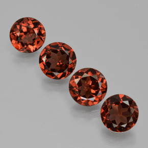 3.89 ct Red Almandine Garnet Gemstone, Almandine Garnet Gem in Round Facet Shape for Sale.