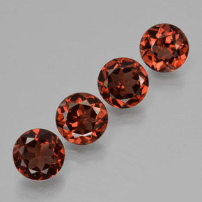 3.89 ct Red Almandine Garnet Stone, Natural Almandine Garnet in Round Facet Shape for Sale