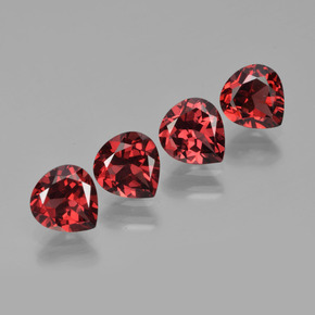 3.77 ct Red Almandine Garnet Stone, Natural Almandine Garnet in Pear Facet Shape for Sale