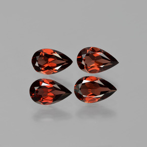 3.47 ct Red Almandine Garnet Stone, Natural Almandine Garnet in Pear Facet Shape for Sale