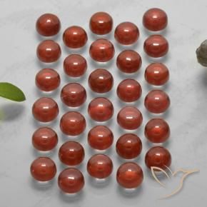 5.74 ctw Red Almandine Garnet Stones, Natural Almandine Garnet in Round Cabochon Shape for Sale