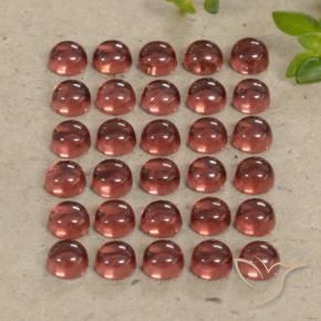 6.24 ctw Red Almandine Garnet Stones, Natural Almandine Garnet in Round Cabochon Shape for Sale