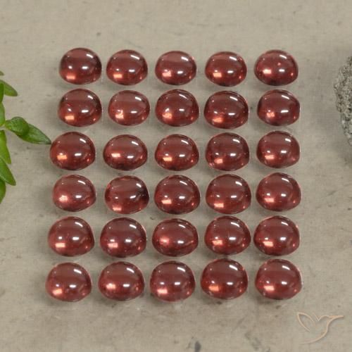 5.08 ctw Red Almandine Garnet Stones, Natural Almandine Garnet in Round Cabochon Shape for Sale