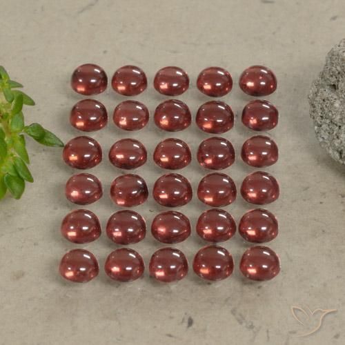 Almandine Garnet Gemstones in 3 mm (calibrated) Size for Sale, Almandine Garnet Stones in Deep Red Color