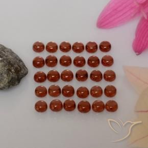 5.86 ctw Red Almandine Garnet Stones, Natural Almandine Garnet in Round Cabochon Shape for Sale