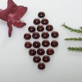 Deep Red Almandine Garnet Gem - 0.2ct Round Cabochon (ID: 467765)