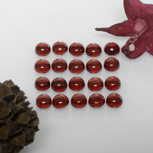 20pc 3.1mm Round Almandine Garnet Lot - 3.83ct total Weight / avg. 0.19ct each, Color: Dark Red, Mohs Hardness 6.5 - 7.5 suitable for daily wear jewelry, Photo A