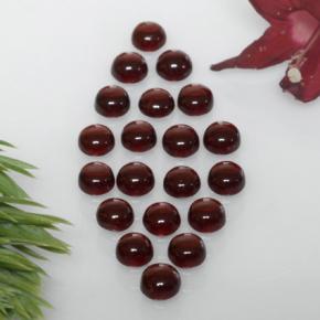 3.87 ctw Red Almandine Garnet Stones, Natural Almandine Garnet in Round Cabochon Shape for Sale