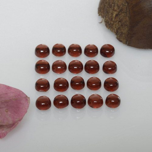 Lot de 20pc pièces de Grenat Almandins Rouge foncé Tour de Madagascar, taille 3mm, poids total 4,19 ct / moyenne 0,21 ct chaque, dureté de Mohs 6.5 à 7.5 convient aux bijoux de tous les jours, pierre de sagesse, Photo A