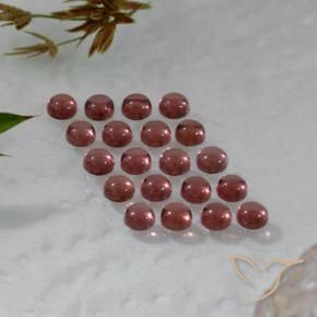 3.70 ctw Red Almandine Garnet Stones, Natural Almandine Garnet in Round Cabochon Shape for Sale