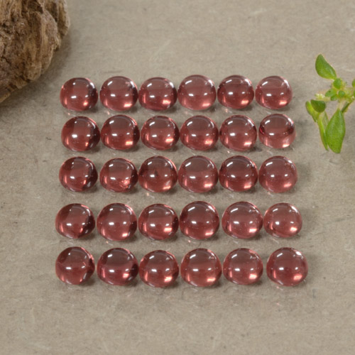 Light Red Almandine Garnet Gem - 0.2ct Round Cabochon (ID: 467836)