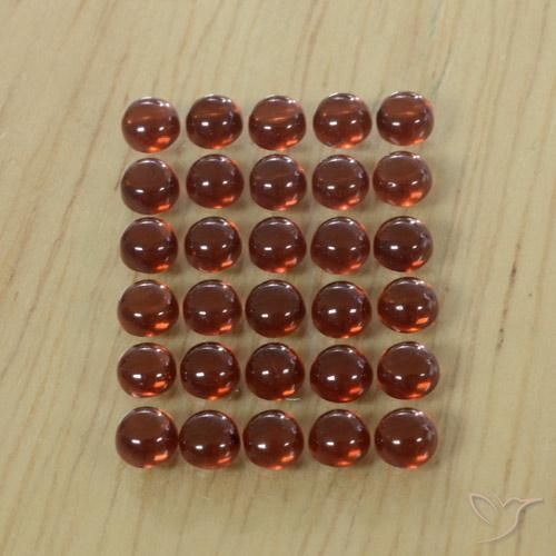 Almandine Garnet Gemstones in 3 mm (calibrated) Size for Sale, Almandine Garnet Stones in Scarlet Red Color