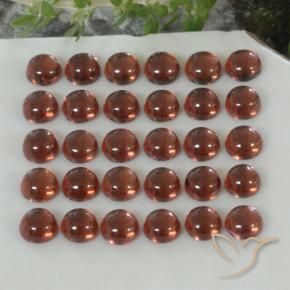5.44 ctw Red Almandine Garnet Stones, Natural Almandine Garnet in Round Cabochon Shape for Sale