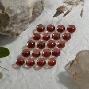 Rojo oscuro Granate Alamandino Gema - 0.2ct Cabujón Redondo (ID: 467848)
