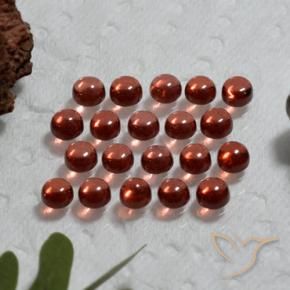3.79 ctw Red Almandine Garnet Stones, Natural Almandine Garnet in Round Cabochon Shape for Sale