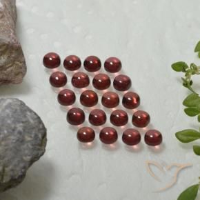 4.00 ctw Red Almandine Garnet Stones, Natural Almandine Garnet in Round Cabochon Shape for Sale