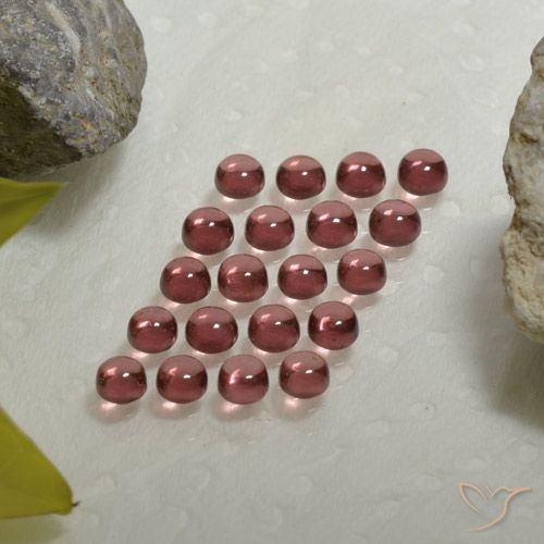 Lot de 20pc pièces de Grenat Almandins Rouge moyen Tour de Madagascar, taille 3,1mm, poids total 3,48 ct / moyenne 0,17 ct chaque, dureté de Mohs 6.5 à 7.5 convient aux bijoux de tous les jours, pierre de sagesse, Photo A