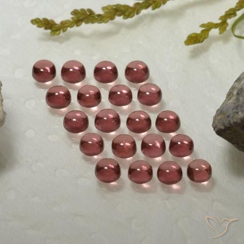 3.97 ctw Red Almandine Garnet Stones, Natural Almandine Garnet in Round Cabochon Shape for Sale