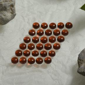 Rojo escarlata intenso Granate Alamandino Gema - 0.2ct Cabujón Redondo (ID: 467871)