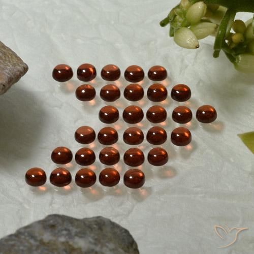 5.00 ctw Red Almandine Garnet Stones, Natural Almandine Garnet in Round Cabochon Shape for Sale
