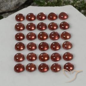 5.04 ctw Red Almandine Garnet Stones, Natural Almandine Garnet in Round Cabochon Shape for Sale