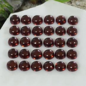 5.97 ctw Red Almandine Garnet Stones, Natural Almandine Garnet in Round Cabochon Shape for Sale