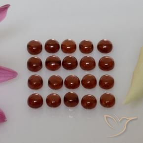 4.10 ctw Red Almandine Garnet Stones, Natural Almandine Garnet in Round Cabochon Shape for Sale