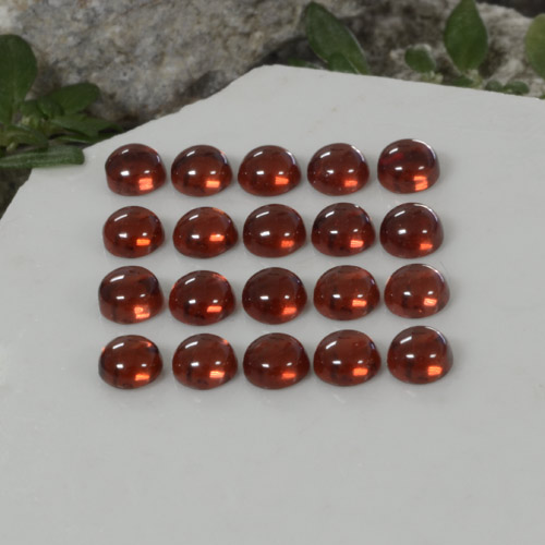 20 Stück runder roter Almandin-Granat Set aus Madagaskar - Gewicht 3,52 ct total / Durchschn. je 0,18 ct, Größe 3,1mm, Farbe: Tiefrot, Mohs-Härte 6,5 - 7,5 Geeignet für den täglichen Gebrauch im Schmuck, Photo A