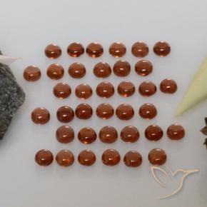 5.88 ctw Red Almandine Garnet Stones, Natural Almandine Garnet in Round Cabochon Shape for Sale