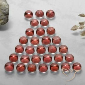 5.63 ctw Red Almandine Garnet Stones, Natural Almandine Garnet in Round Cabochon Shape for Sale