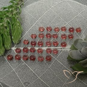 Almandine Garnet Gemstones in 3.2 mm Size for Sale, Almandine Garnet Stones in Light Scarlet Red Color