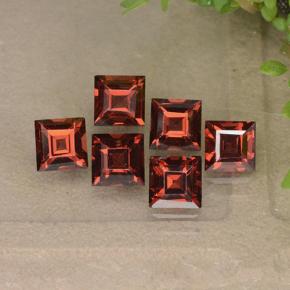 2.82 ctw Red Almandine Garnet Stones, Natural Almandine Garnet in Square Step-Cut Shape for Sale