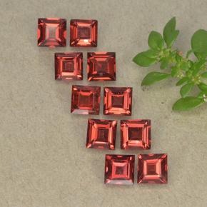 4.25 ctw Red Almandine Garnet Stones, Natural Almandine Garnet in Square Step-Cut Shape for Sale