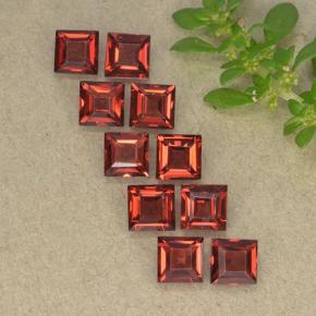 4.03 ctw Red Almandine Garnet Stones, Natural Almandine Garnet in Square Step-Cut Shape for Sale