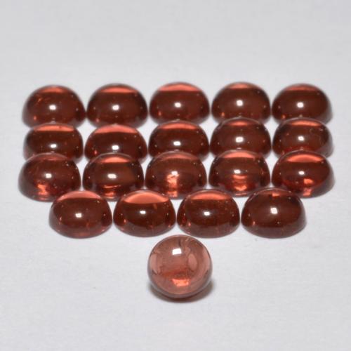 Dark Red Almandine Garnet Gem - 0.2ct Round Cabochon (ID: 571267)