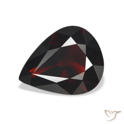 4.89ct Natural Dark Red Almandine Garnet, Pear Shape, VVS-VS