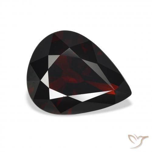 4.89 ct Red Almandine Garnet Stone, Natural Almandine Garnet in Pear Facet Shape for Sale