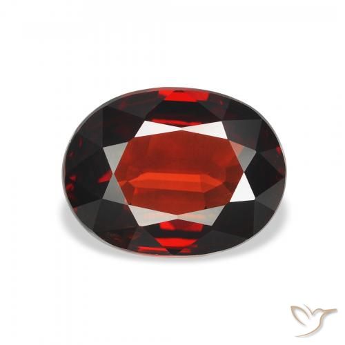 3.14 ct Red Almandine Garnet Gemstone, Almandine Garnet Gem in Oval Facet Shape for Sale.