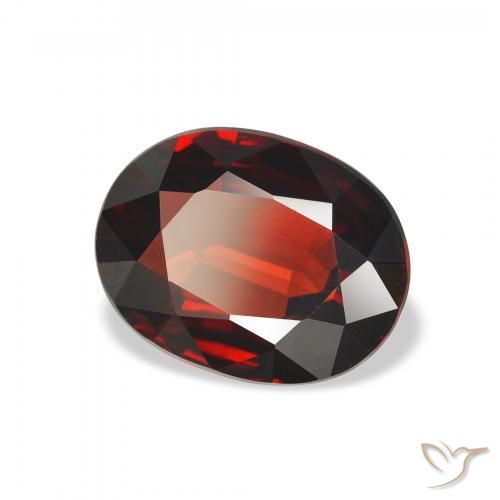 3.14 ct Red Almandine Garnet Stone, Natural Almandine Garnet in Oval Facet Shape for Sale