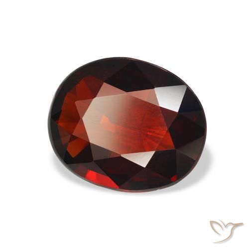 3.19 ct Red Almandine Garnet Stone, Natural Almandine Garnet in Oval Facet Shape for Sale