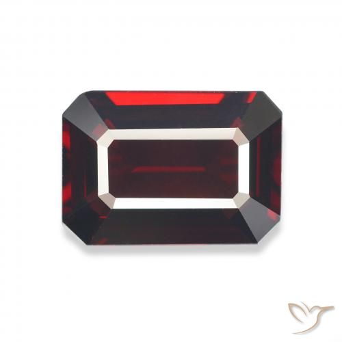 6.03ct Natural Deep Red Almandine Garnet, Emerald Cut, VVS-VS