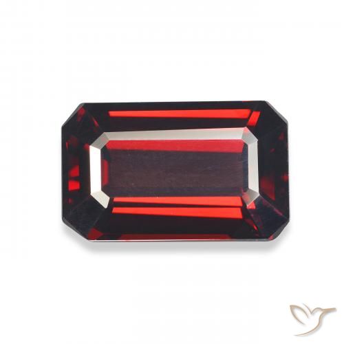 6.40ct Natural Deep Red Almandine Garnet, Emerald Cut, VVS-VS